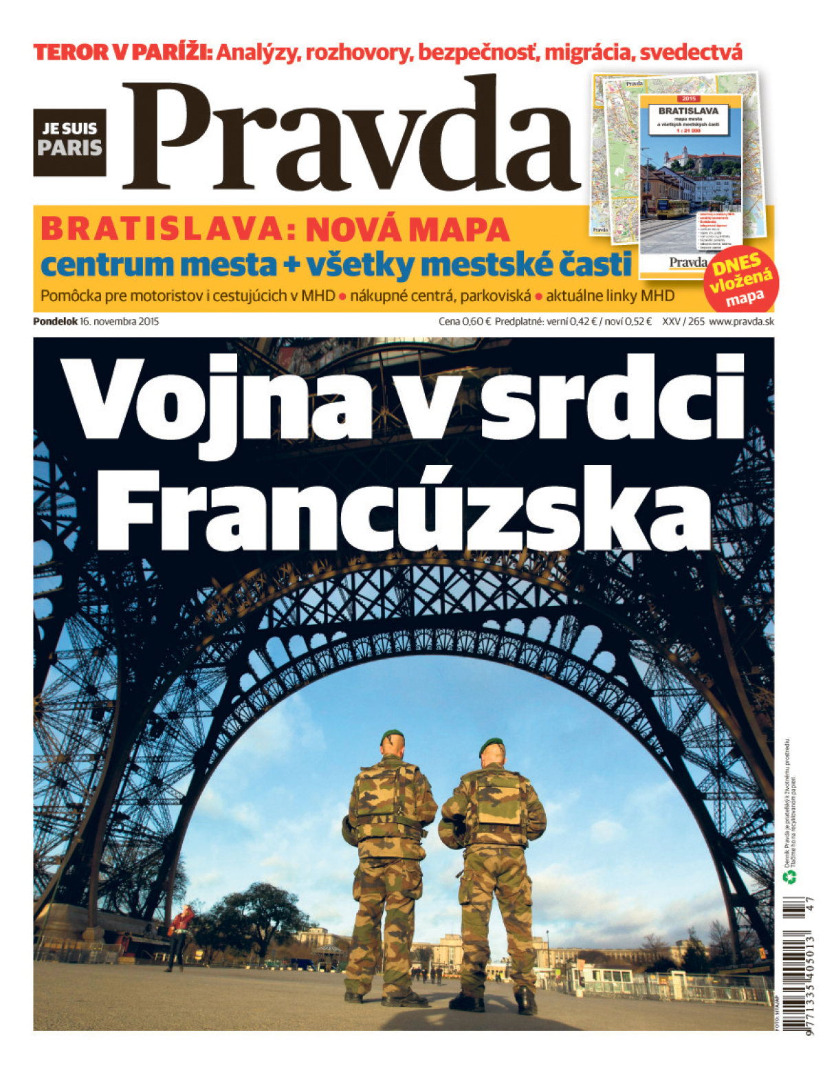 Pravda, titulná strana, titulka 16. november 2015
