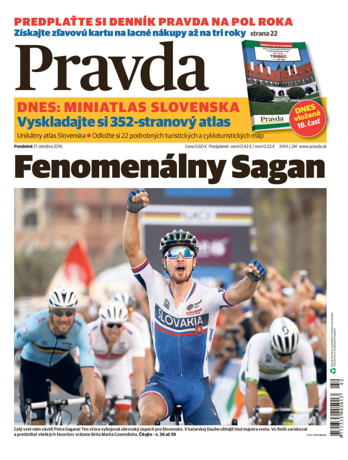 Pravda, titulná strana, titulka 17. október 2016