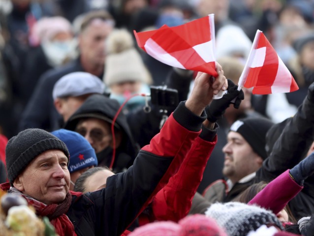Rakúsko Viedeň Protest Koronavírus