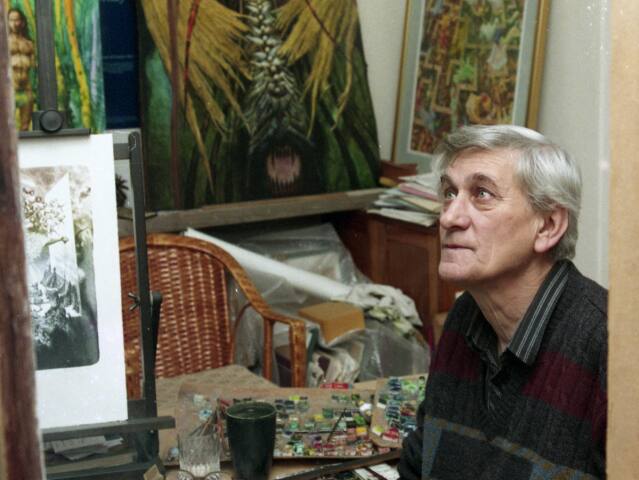 Albín Brunovský, ateliér, maliar. obrazy