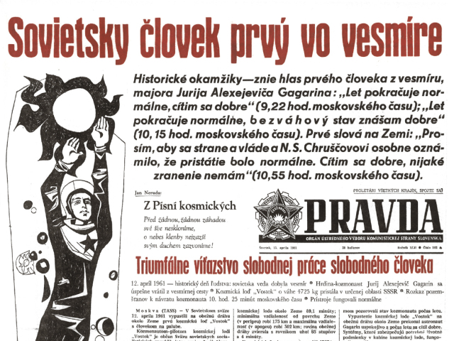 titulná strana, denník Pravda, Jurij Gagarin