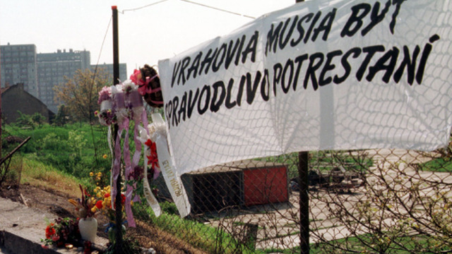 Archívna snímka zo 7. mája 1996 zachytáva miesto, kde Róbert Remiáš zomrel.