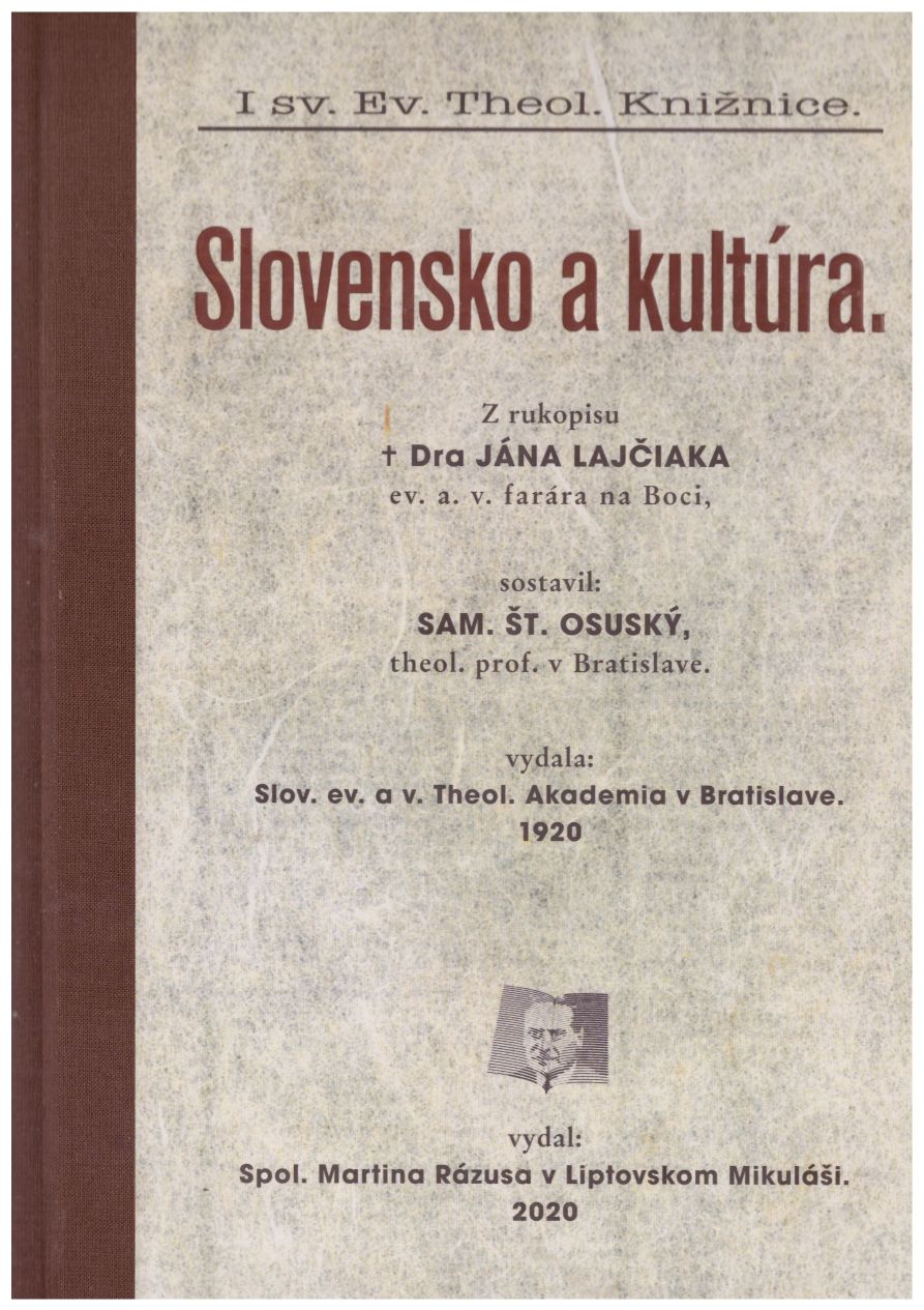 Ján Lajčiak: Slovensko a kultúra (zostavil S. Š. Osuský)
