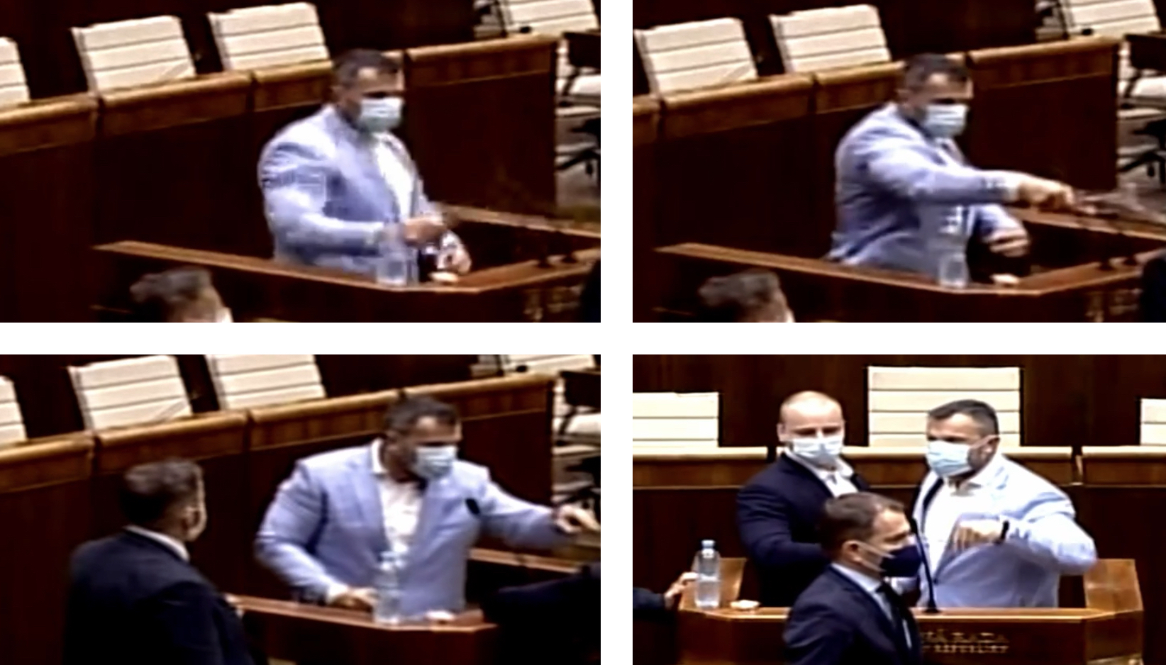 Suja v parlamente oblial Matoviča vodou.
