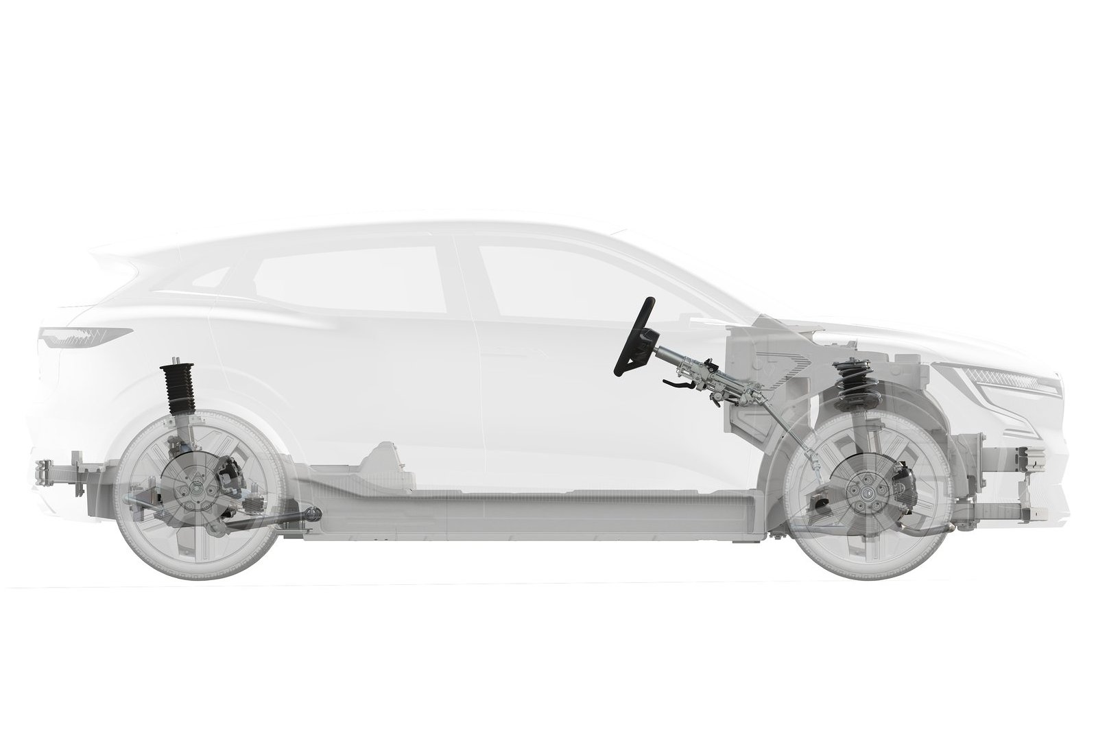 Mégane E-Tech stojí na celkom novej platforme CMF-EV s úzkou podlahovou batériou a predným synchrónnym elektromotorom.