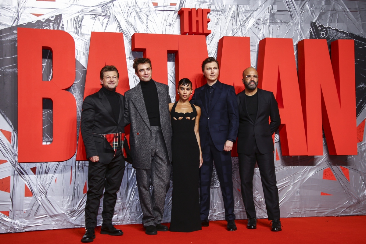 Andy Serkis, Robert Pattinson, Zoe Kravitz, Paul Dano a Jeffrey Wright, Batman, premiéra