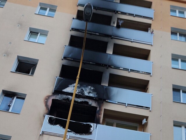 HaZZ požiar bytovka Prievidza