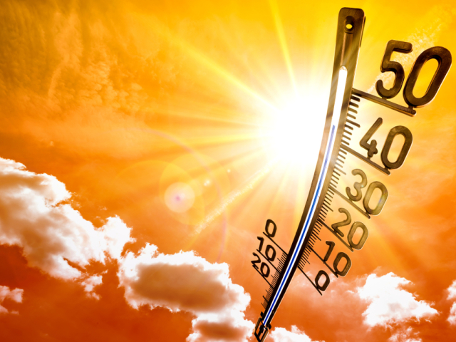 horúčava, slnko, leto, teplomer, UV index