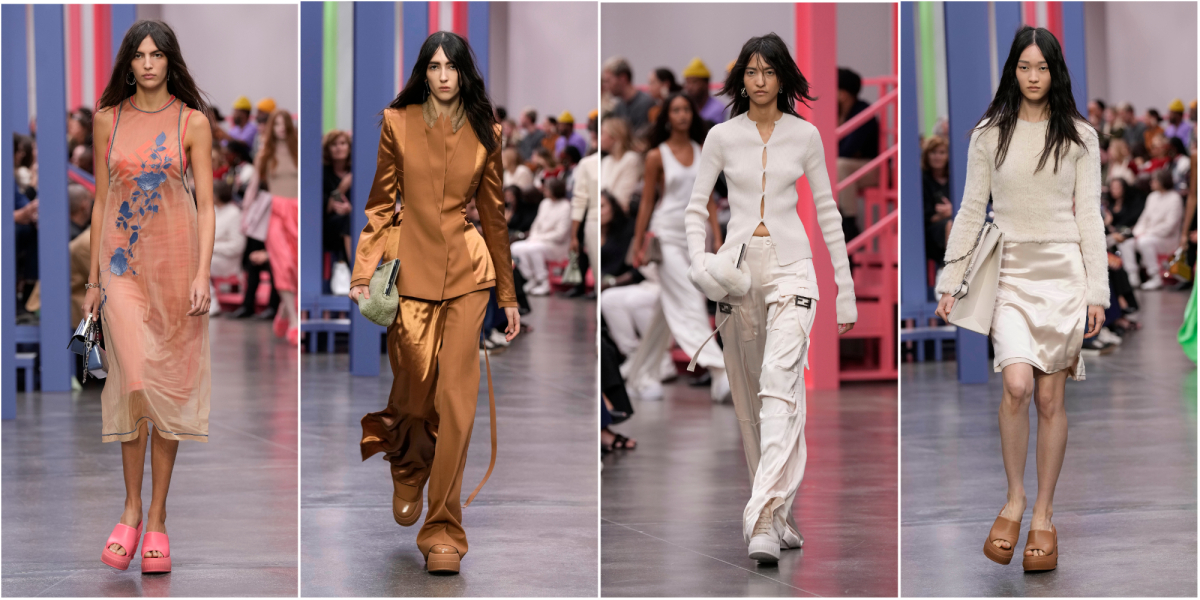 Modelky na prehliadke Fendi Jar/Leto 2023. 