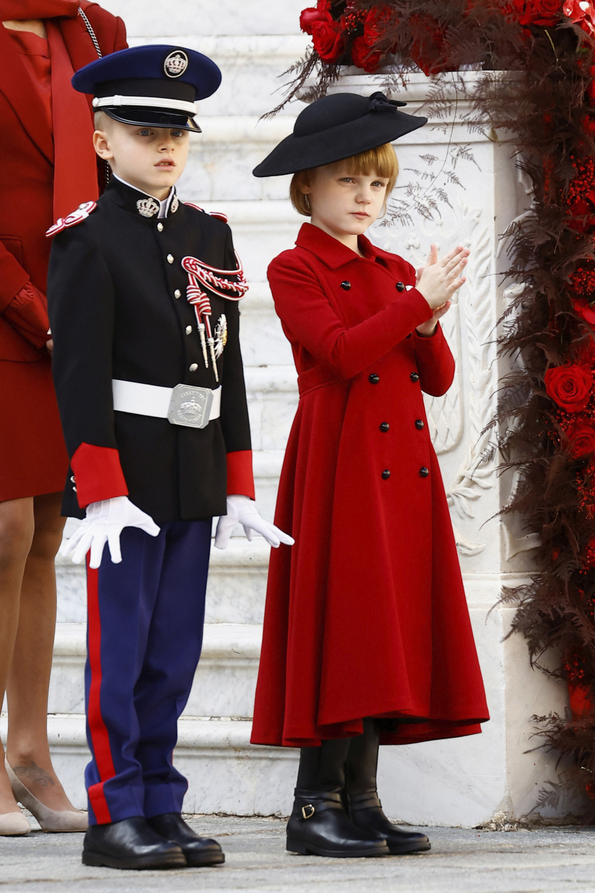 Princ Albert,  princezná Charlene, princ Jacques a princezná Gabriella