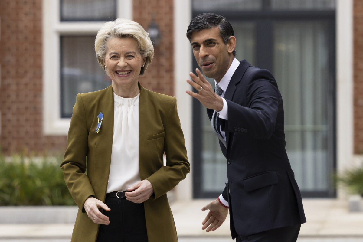 Británia EÚ Von der Leyenová Sunak Stretnutie