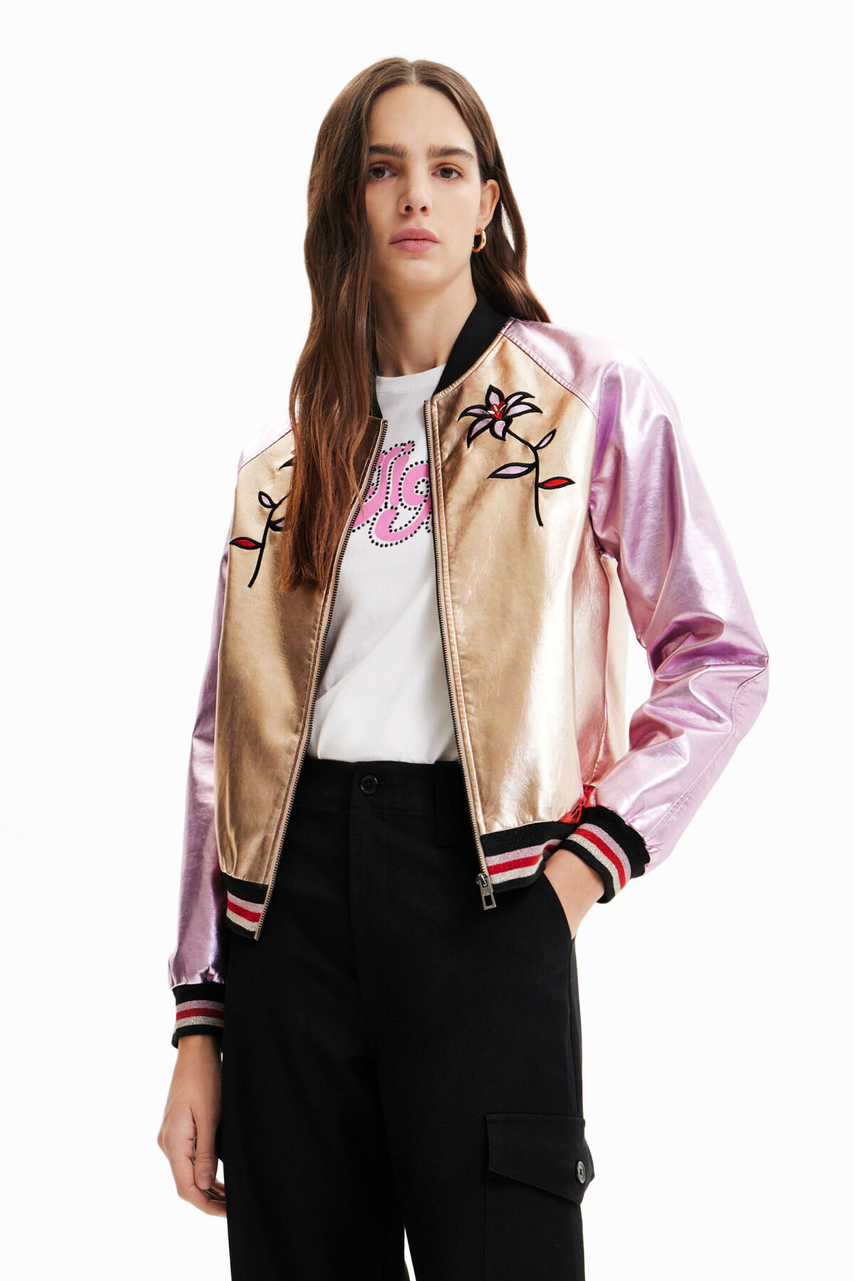 Dámska bomberová bunda v štýle varsity jacket Desigual