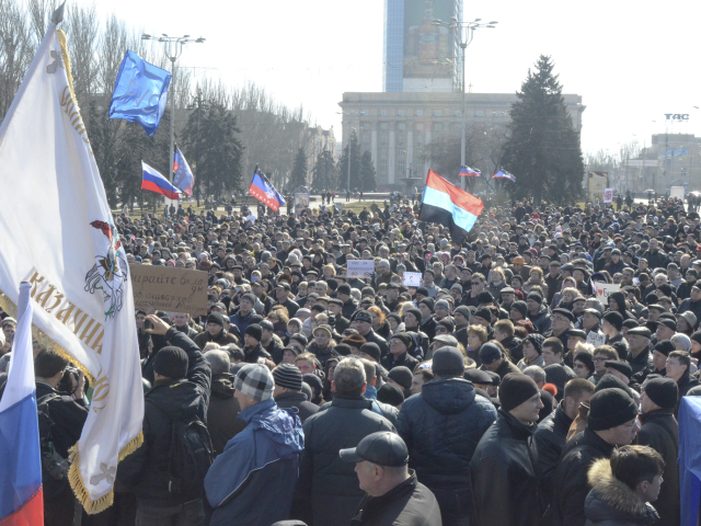 Proruské protesty v Donbase 2014.
