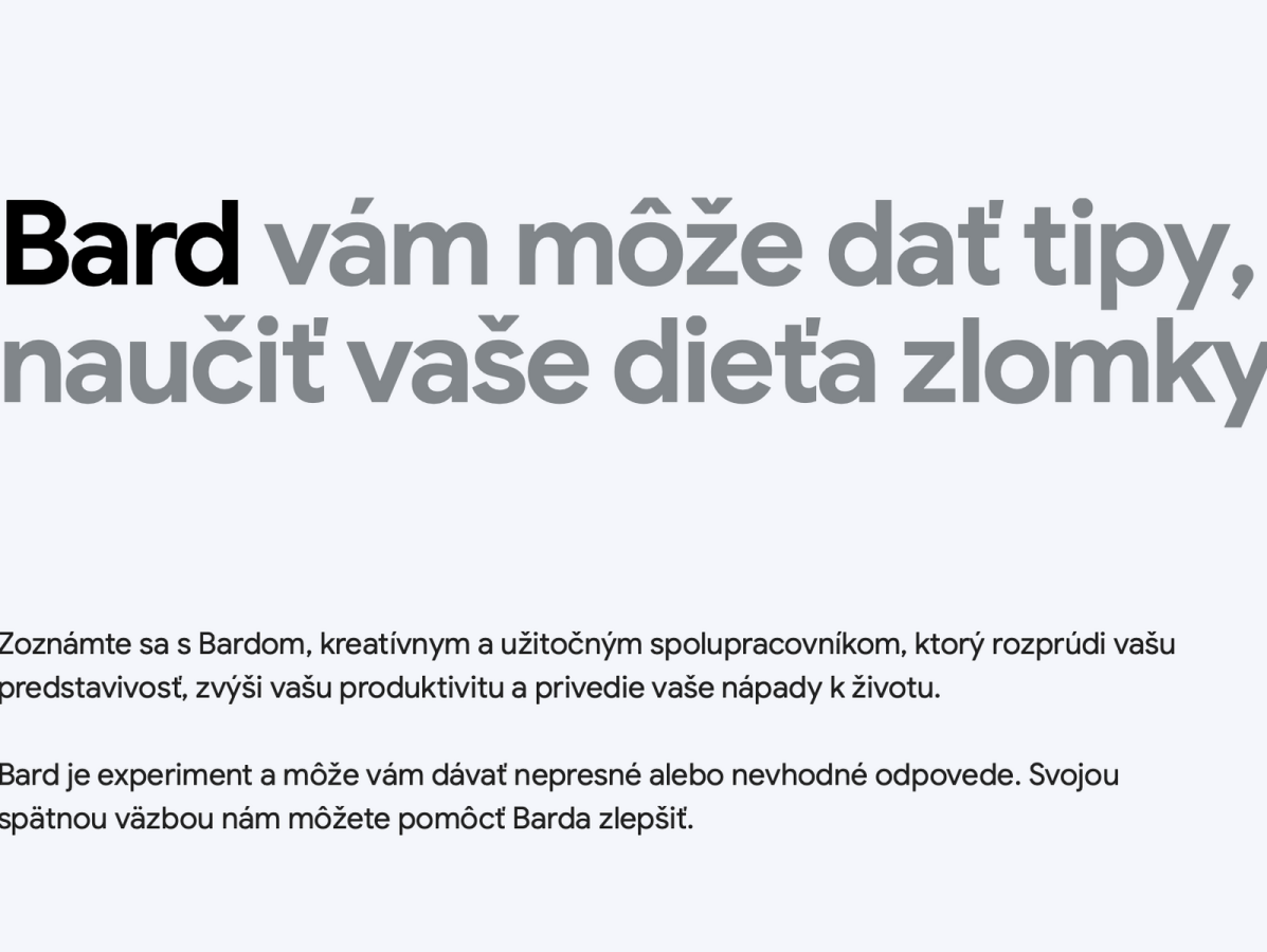 Bard, umelá inteligencia, Google
