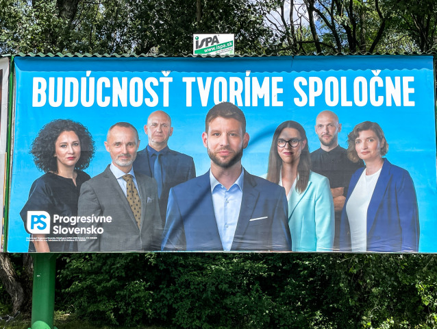 Billboard hnutia Progresívne Slovensko, august 2023