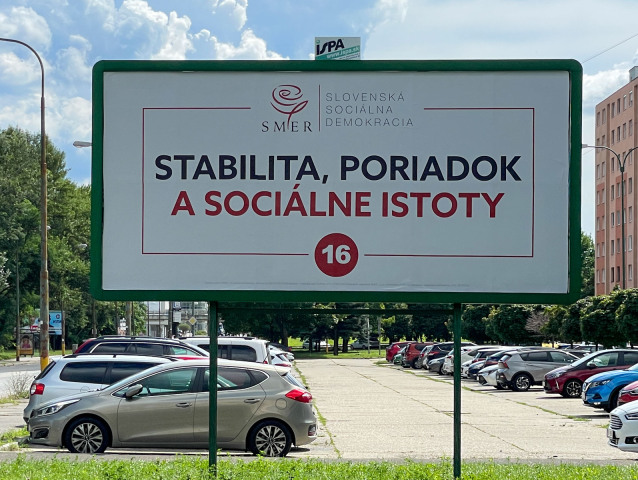 Billboard strany Smer-SD, august 2023