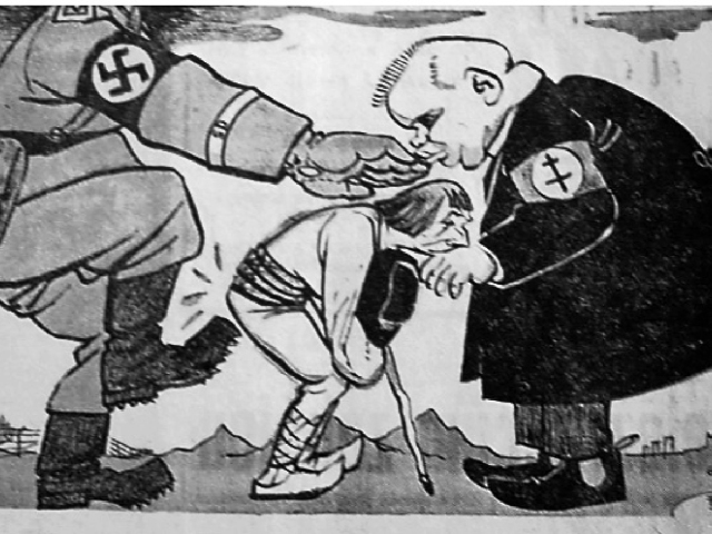 Tiso - služobník nacistov, dobová karikatúra