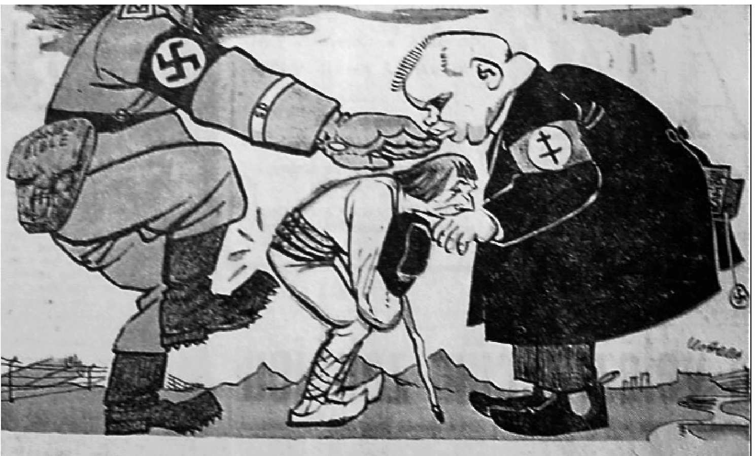 Tiso - služobník nacistov, dobová karikatúra