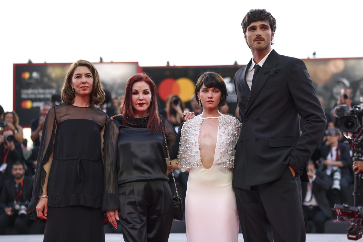 Sofia Coppola, Priscilla Presley, herečka Cailee Spaeny a herec Jacob Elordi 