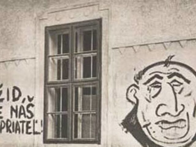 Protižidovské karikatúry a letáky ľudáckej propagandy.