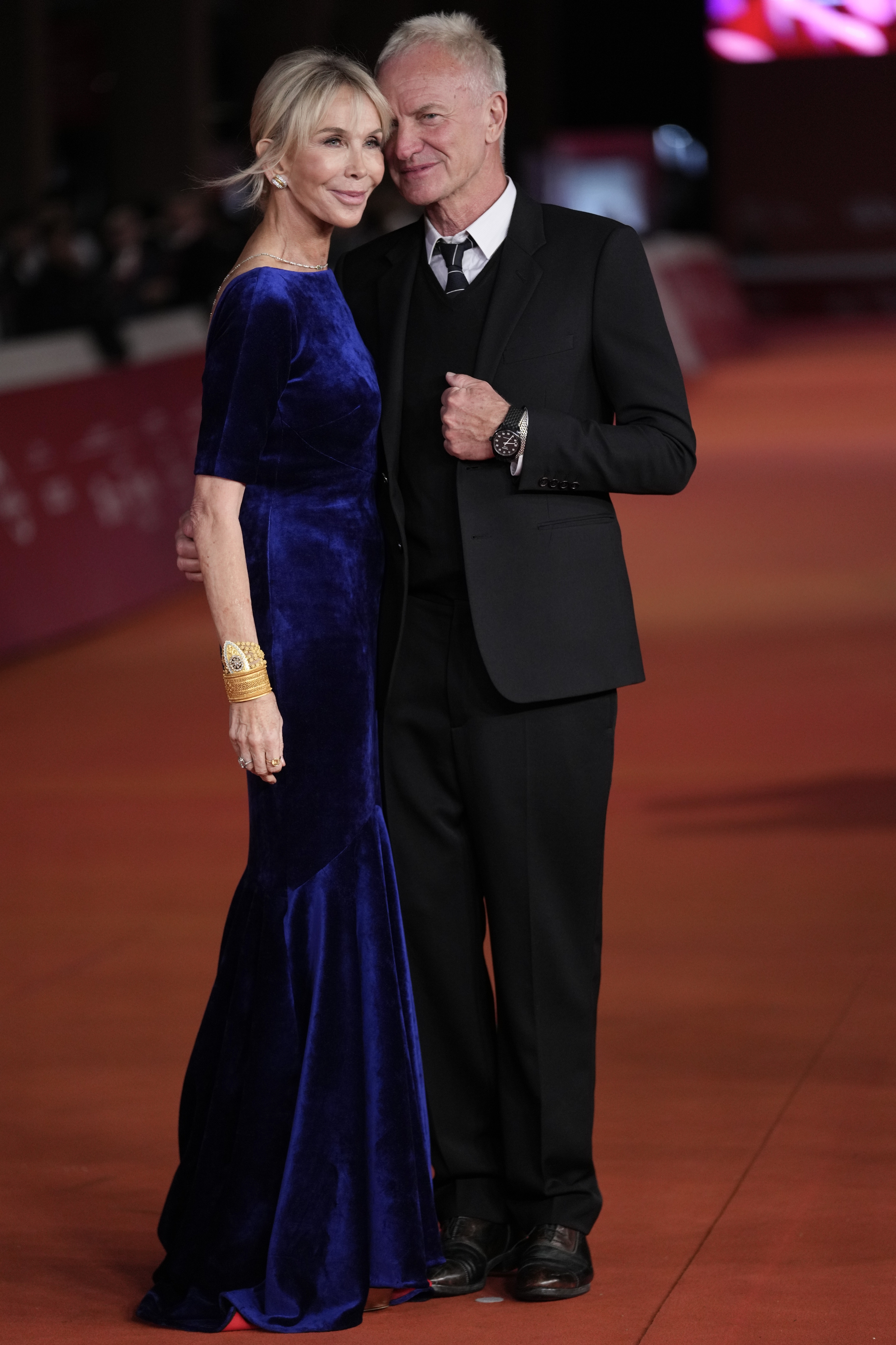 Režisérka Trudie Styler a jej manžel - spevák Sting na premietaní snímky Posso entrare? An ode to Naples na filmovom festivale v Ríme.