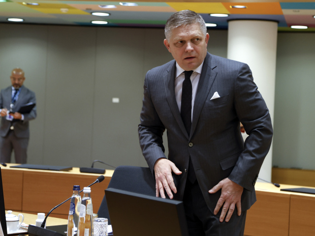 Slovenský premiér Robert Fico na summite EÚ v Bruseli.