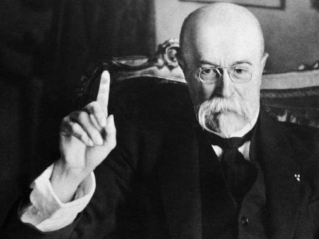 Tomáš G. Masaryk  pri prvom pozdrave širokej verejnosti  prostredníctvom Filmového týždenníka v roku 1933.