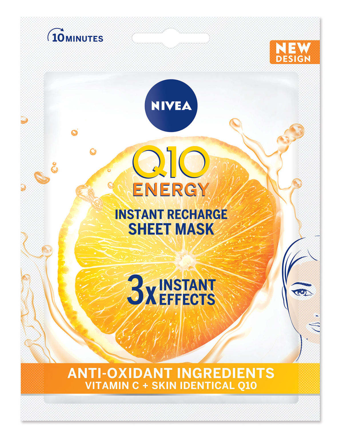 Energizujúca 10-minútová textilná maska Q10 od Nivea.