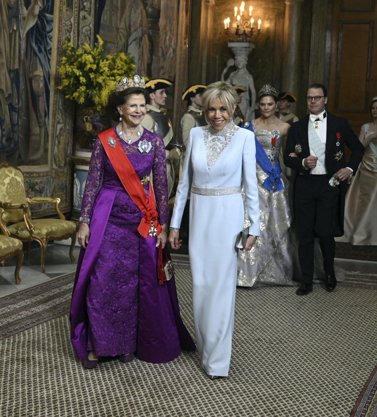 Sweden Švédska kráľovná Silvia a Brigitte Macron