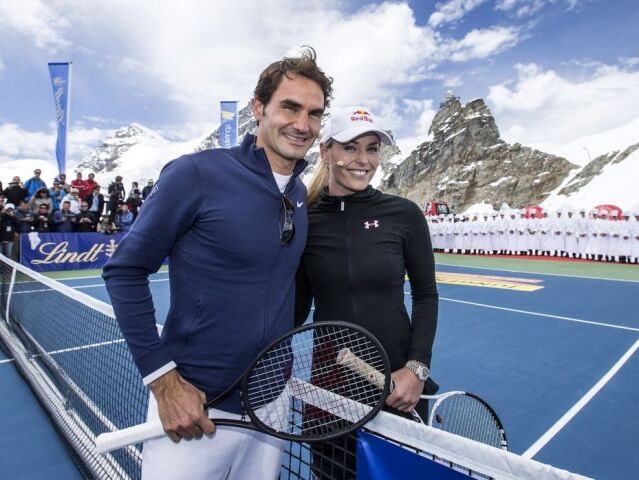 Lindsey Vonnová a Roger Federer