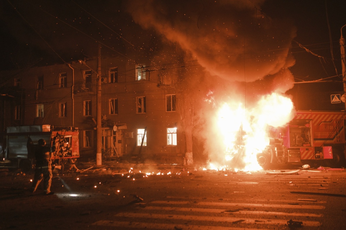 vojna na Ukrajine, Charkov, záchranári, ruský útok, bombardovanie