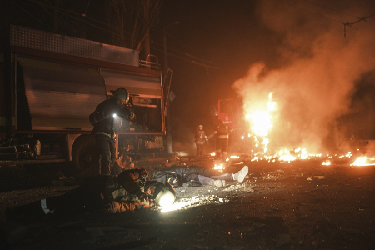 vojna na Ukrajine, Charkov, záchranári, ruský útok, bombardovanie