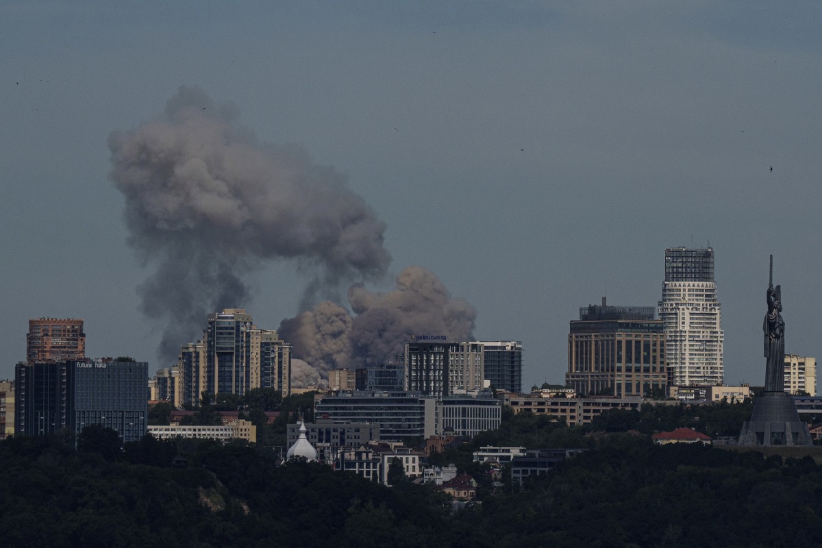 vojna na Ukrajine, Kyjev, bombardovanie, ruský vzdušný útok