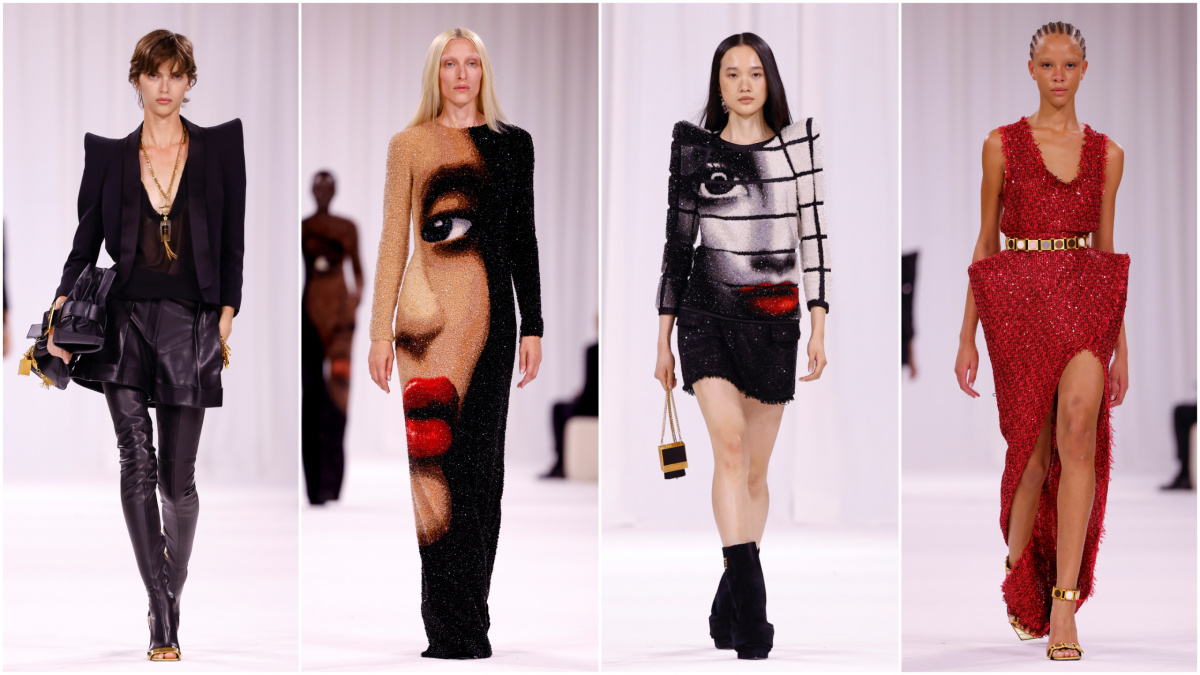 Modelky na prehliadke Balmain Jar/Leto 2025 v Paríži. 