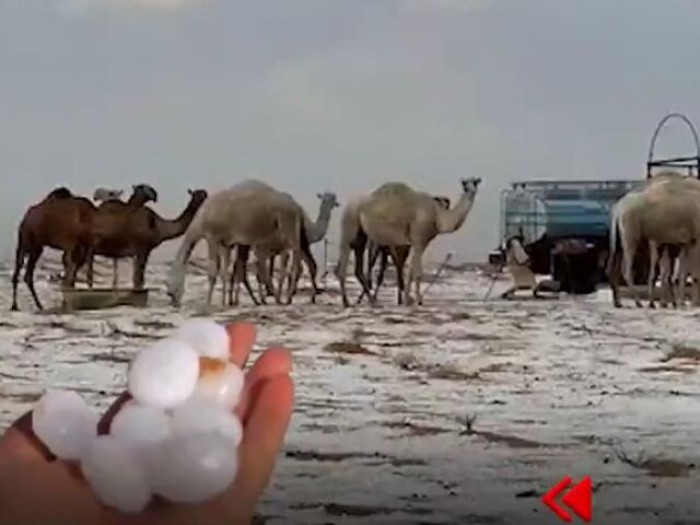 Saudská Arábia, púšť, sneh