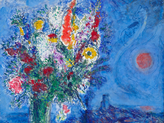 marc chagall, spiaca s kvetinami, albertina wien