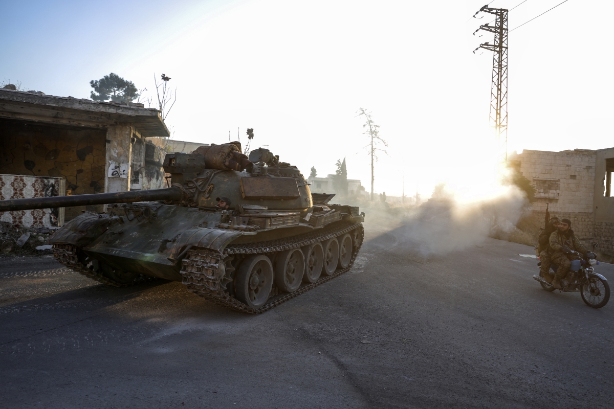 sýria, idlib, tank