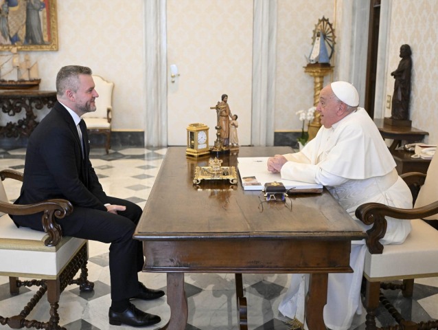 Prezident Peter Pellegrini na audiencii u pápeža Františka vo Vatikáne 9. decembra 2024.