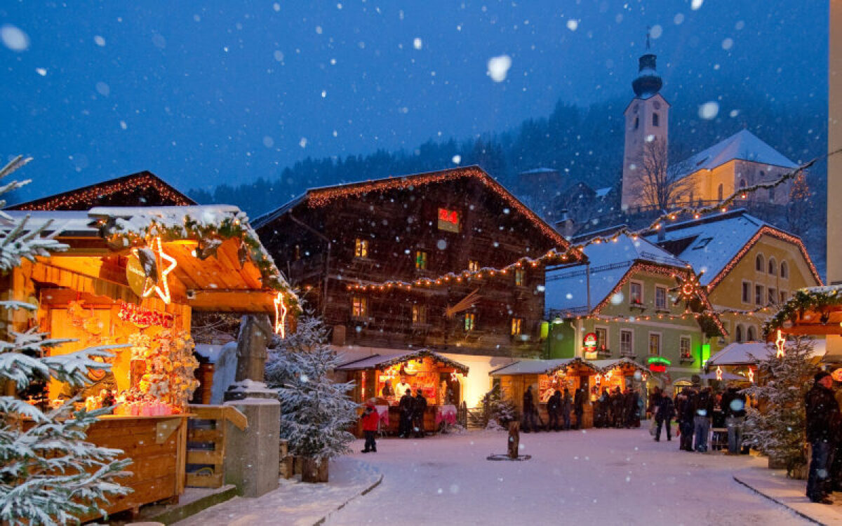 Salzburg, Vianoce, Rakúsko, zima