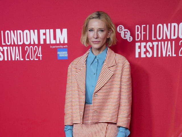 Herečka Cate Blanchett na premiére filmu Rumours v Londýne. 