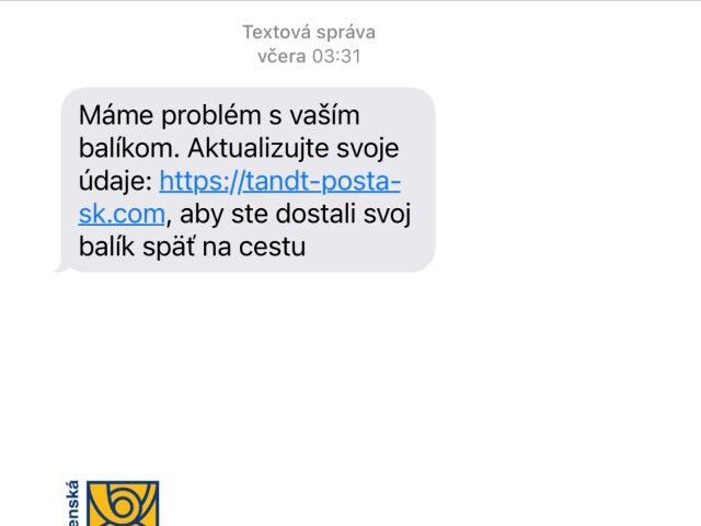 podvodná SMS