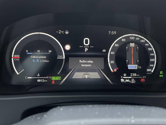 Lexus deklaruje priemernú spotrebu 5,2 litra benzínu na 100 km. Lenže v zime to má hybridná sústava ťažšie. Náš priemer v mrazoch a s veľkým podielom krátkych mestských úsekov sa vyšplhal na 6,8 litra.