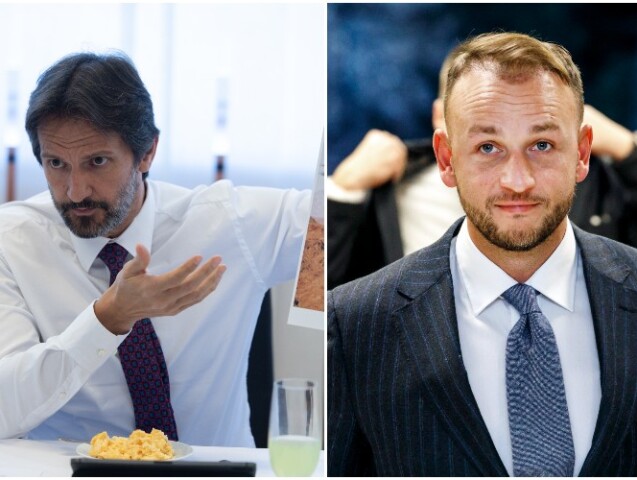 Minister obrany Robert Kaliňák (Smer) a minister vnútra Matúš Šutaj Eštok (Hlas).