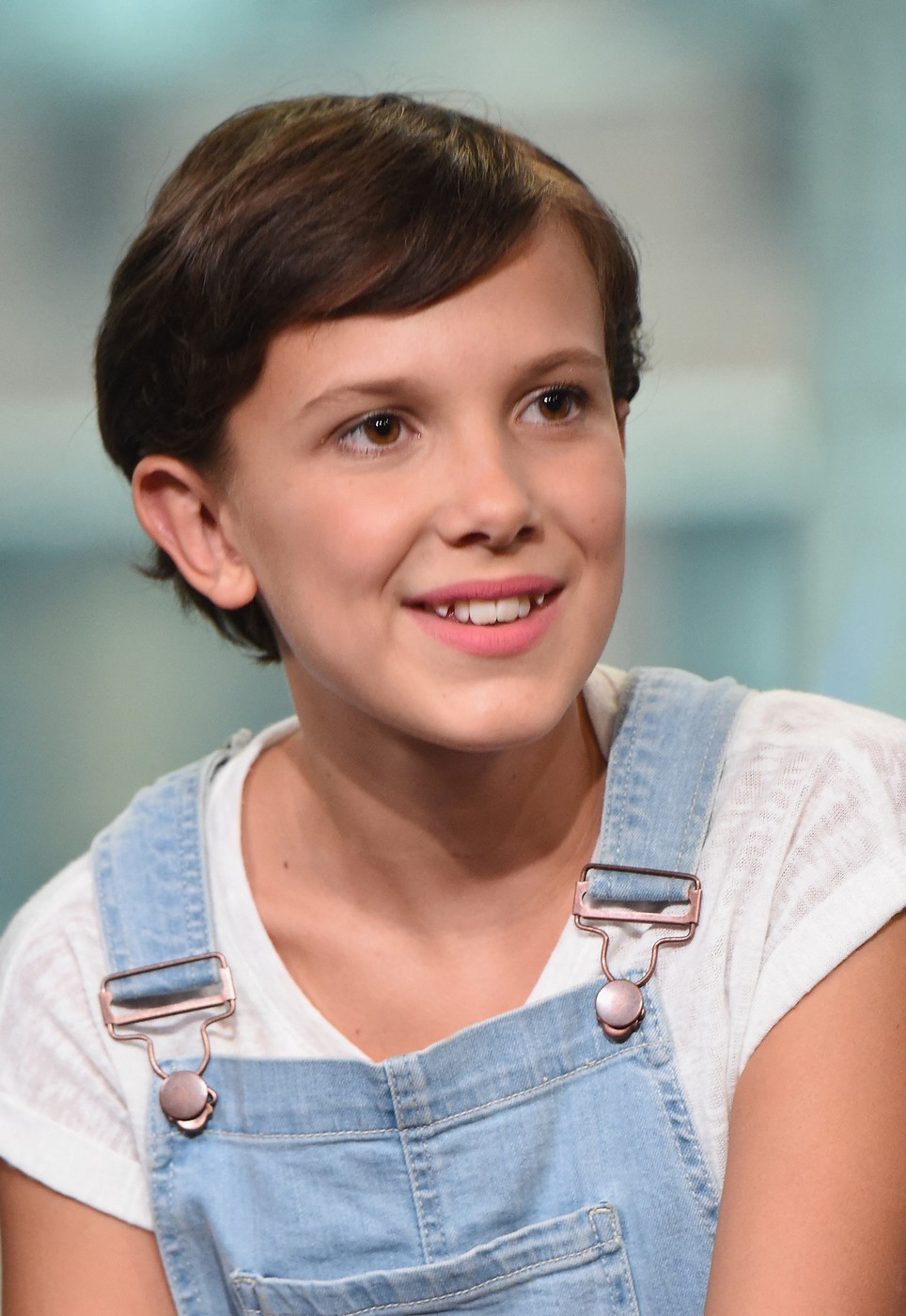 Herečka Millie Bobby Brown na zábere z roku 2016 počas promo rozhovorov k seriálu Stranger Things.