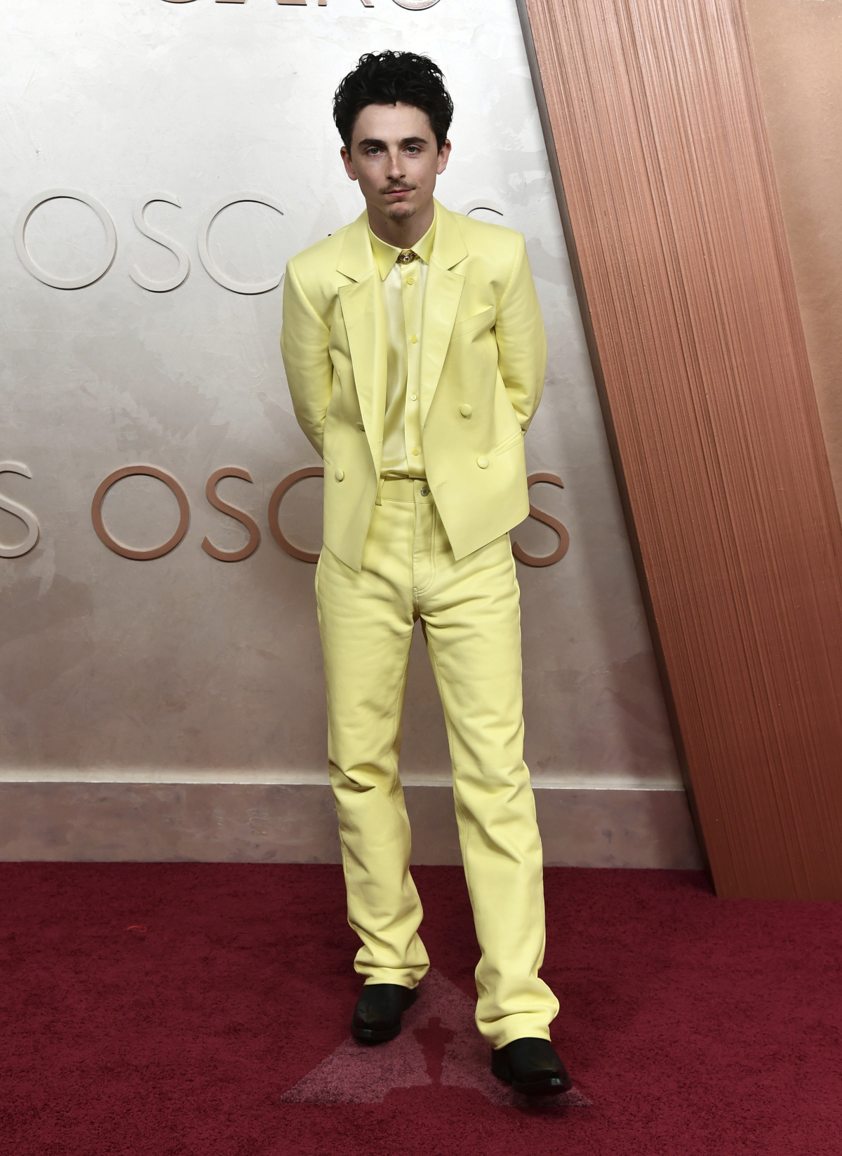 Herec Timothee Chalamet v kreácii Givenchy. 