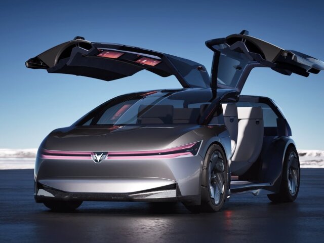 ArcFox 77 je koncept moderného MPV s dynamickou líniou kupé a aktívnou aerodynamikou. Do 4-miestneho interiéru s „levitujúcimi“ sedadlami sa nastupuje cez obrie krídlové dvere.