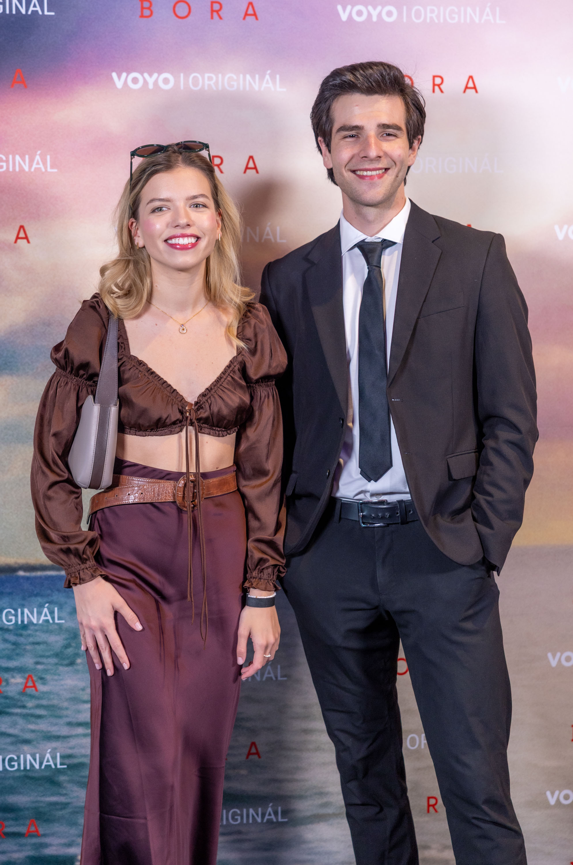 Herečka Kristína Sisková a herec Kristián Baran na premiére minisérie Bora.