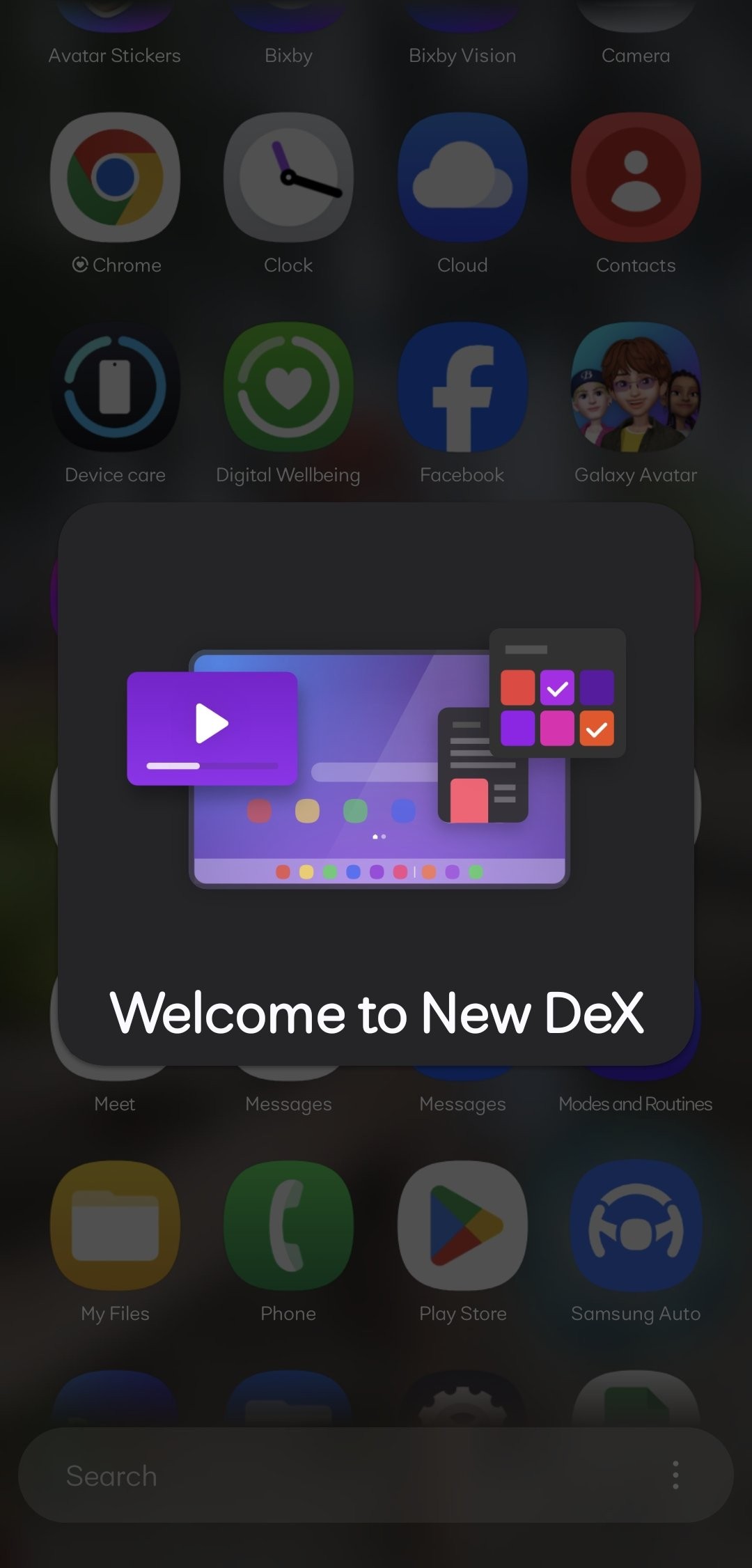 Rozhranie Samsung Auto DeX spustíte aj priamo v smartfóne nespojenom s autom. Vychádza z rozhrania DeX pre počítače.
