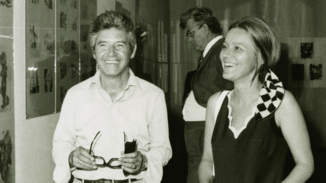 Medzinárodná porota BIB 1975 vo výstave - Anna Urblíková, a Hans Halbey..