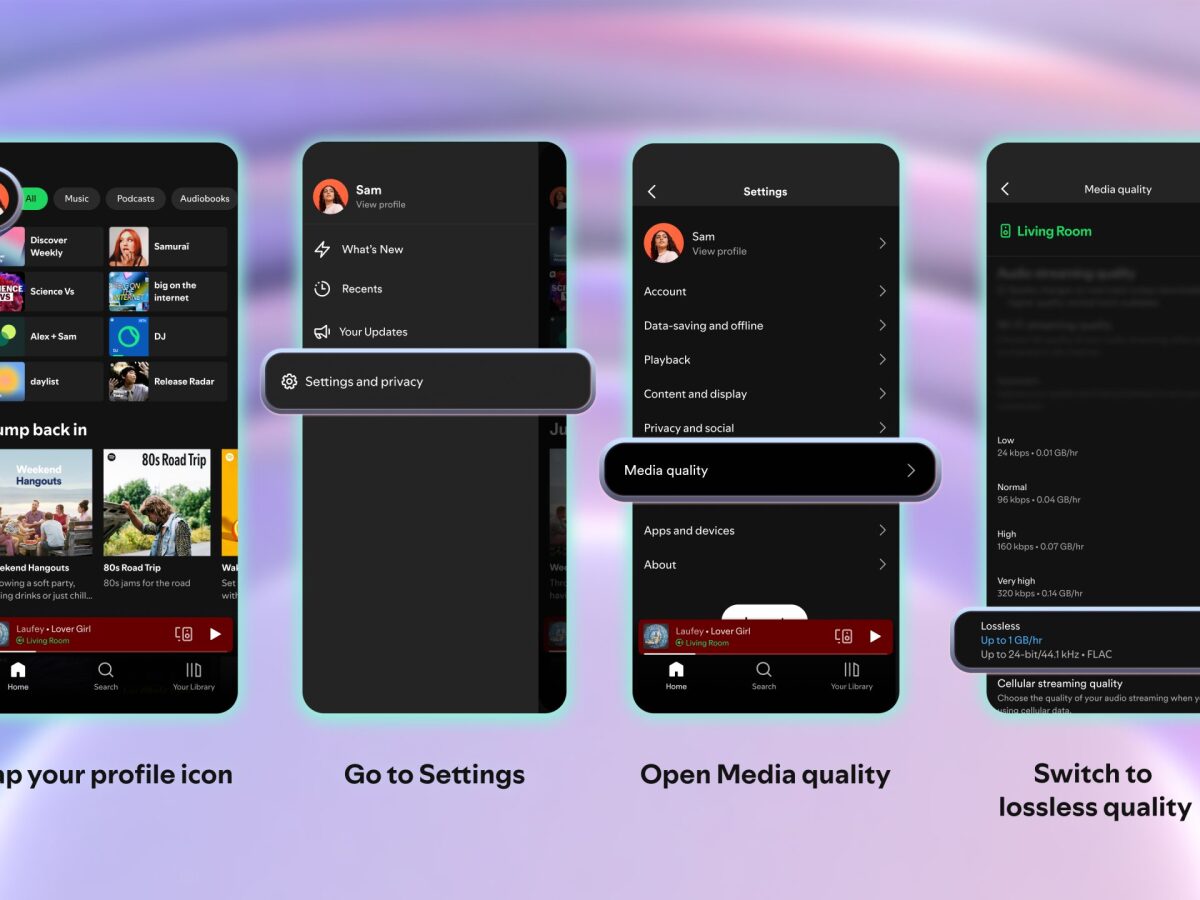 Spotify, bezstratová hudba